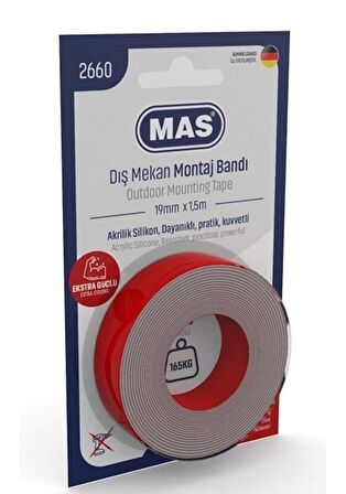 Mas Montaj Bandı Dış Mekan Extra Güçlü 19 Mm X 1,5 M 2660