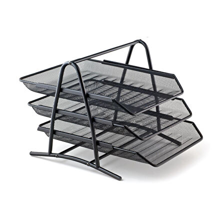 Mas Bion 3 Katlı Metal Perfore Evrak Rafı (Kutusuz) (9309)