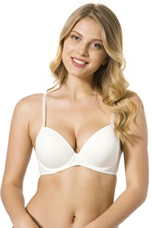 7050 Micro Kaplı Kulaksız Push Up Balenli Silikonlu Sütyen