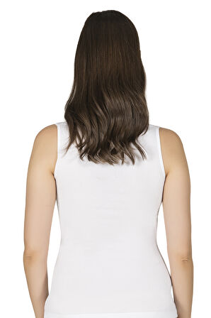 Özkan 0181 Kadın Pamuklu Likralı Süprem Kumaş Yakası Dantelli Esnek Rahat Kalın Askılı Atlet