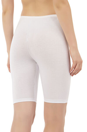 Özkan 0413 Kadın %95 Pamuklu Likralı Süprem Kumaş Esnek Rahat Yumuşak Diz Üstü Toparlayıcı Yüksek Bel Kısa Tayt