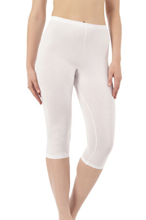 Özkan 0458 Kadın %95 Pamuklu Likralı Süprem Kumaş Esnek Rahat Yumuşak Diz Altı Kapri Tayt