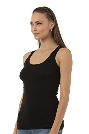 Özkan 23320 Kadın Pamuklu Likralı Süprem Esnek Rahat Kalın Askılı Atlet