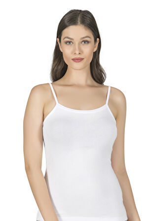 Özkan 24264 Kadın Pamuklu Modal Esnek Rahat Havuz Yaka Biyeli İp Askılı Atlet