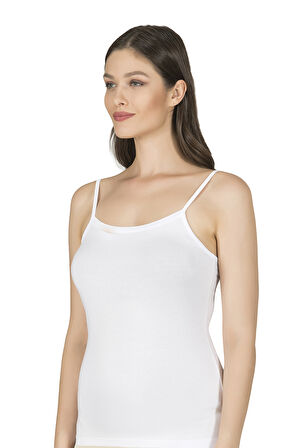 Özkan 24264 Kadın Pamuklu Modal Esnek Rahat Havuz Yaka Biyeli İp Askılı Atlet