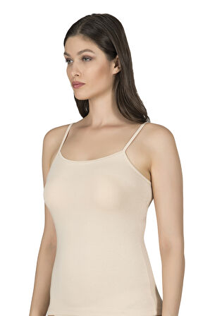 Özkan 24264 Kadın Pamuklu Modal Esnek Rahat Havuz Yaka Biyeli İp Askılı Atlet