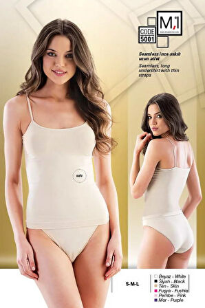 Dikişsiz Ince Askılı Uzun Korse Atlet 5001