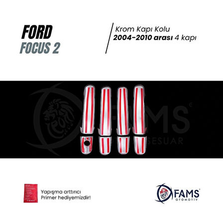 F. Focus 2 Krom Kapı Kolu 4 Kapı 2004-2010 Arası Paslanmaz Krom Uyumlu