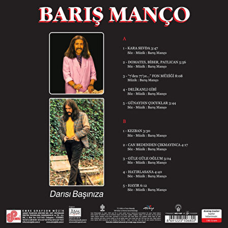 Barış Manço Darısı Başınıza - Plak