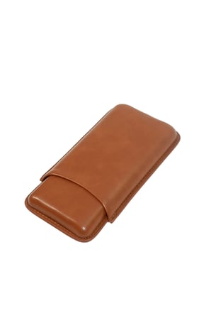 Cohiba Kahverengi Üçlü Deri Puro Kılıfı