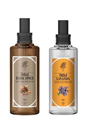 Rebul Dark Spice ve Lavanta 80 Derece Cam Şişe 100 ml 2 Adet Kolonya