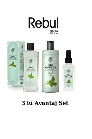 Rebul Green Tea Edc 250ml Kolonya 500ml Duş Jeli 125ml Edc Kolonya 3'lü Avantaj Set