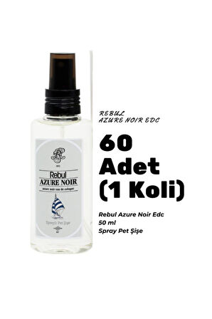 Rebul Azure Noir Edc 50ml Sprey Pet Şişe 60 Adet (1 koli) Azure Noir Kokulu Kolonya