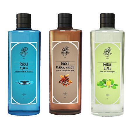 Rebul Kolonya Aqua 250 ML + Dark Spice 250 ML + Lıme 250 ML