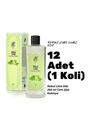 Lime Edc 250ml Cam Şişeli Misket Limonu Kokulu Kolonya 12 Adet (1 Koli)