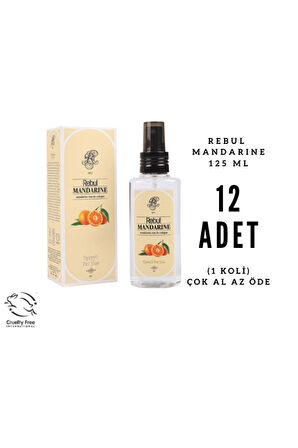 Rebul Mandarine - Mandalina Edc 125ml Sprey Pet Şişeli Kolonya 12 Adet (1 Koli)