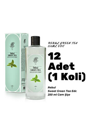 Rebul Green Tea Edc 250 ml Cam Şişeli Yeşil Çay Kolonyası 12 Adet (1 Koli)