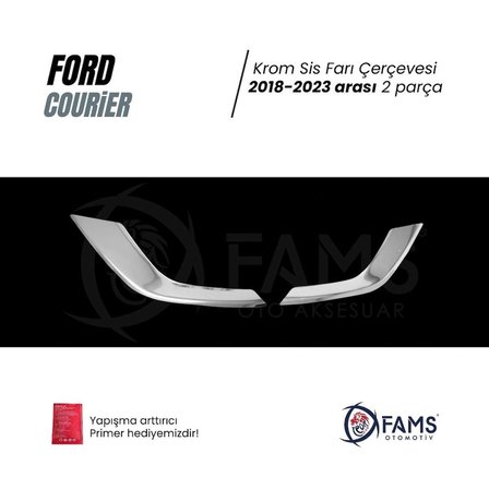 F. Courier Krom Sis Farı Çerçevesi 2 Parça 2018-2024 Paslanmaz Çelik