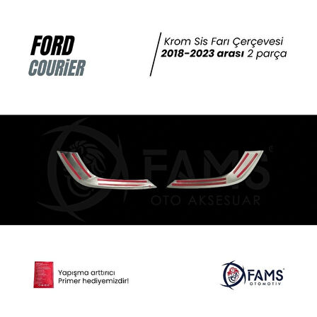 F. Courier Krom Sis Farı Çerçevesi 2 Parça 2018-2024 Paslanmaz Çelik