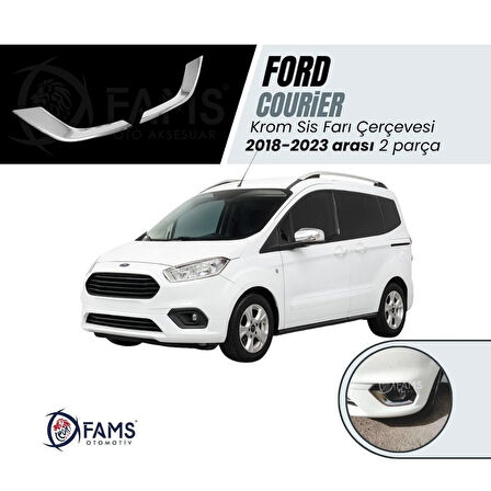 F. Courier Krom Sis Farı Çerçevesi 2 Parça 2018-2024 Paslanmaz Çelik