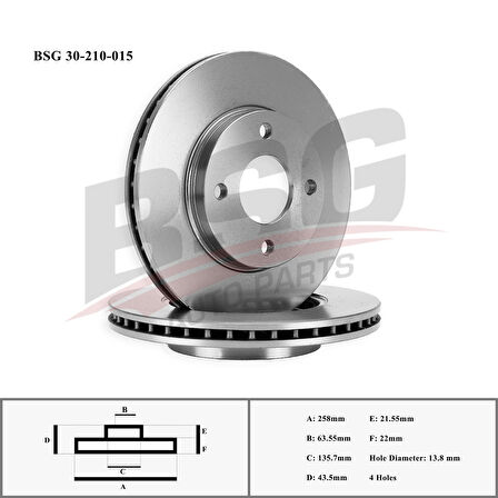Ford Fren Diski Ön - (adet Fiyatıdır) - Bsg 30-210-015