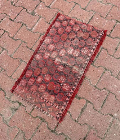 42x79 cm El Dokuma Anadolu Kilim Küçük Boy Kırmızı Renk Kilim