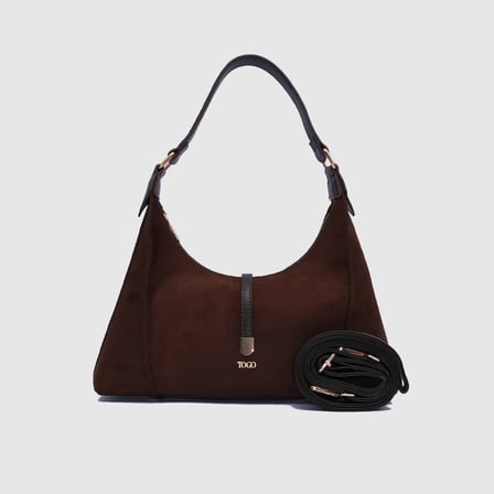 Kadın Kahverengi Sentetik Deri Casual Omuz Çantası [TG930303]