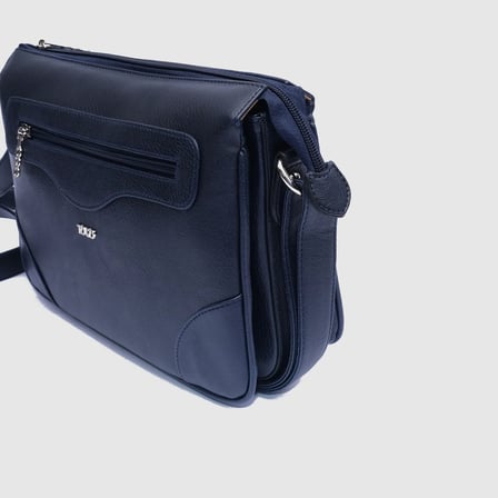 Kadın Lacivert Sentetik Deri Casual Crossbody Bag Çantası [TG930312]