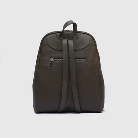 Kadın Haki Sentetik Deri Fermuarlı Casual Backpack Çantası [TG930315]