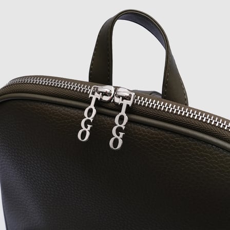 Kadın Haki Sentetik Deri Fermuarlı Casual Backpack Çantası [TG930315]