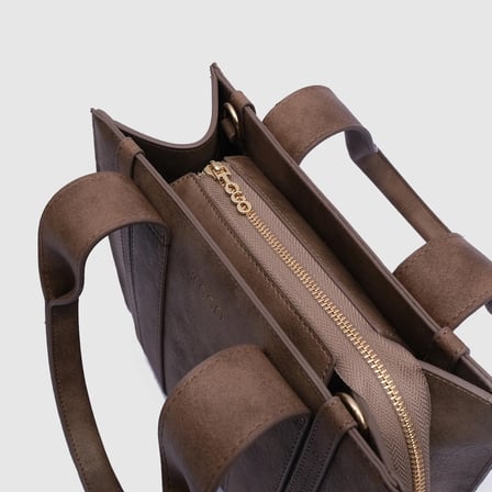 Kadın Vizon Sentetik Deri Casual Tote Çanta [TG930316]