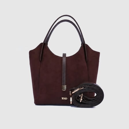 Kadın Kahverengi Sentetik Deri Minimal Tote Çanta [TG930318]