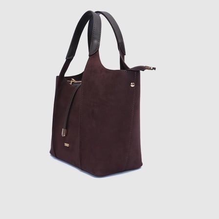 Kadın Kahverengi Sentetik Deri Minimal Tote Çanta [TG930319]