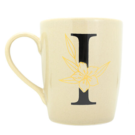 I Harfi Çiçek Desenli Seramik Kupa