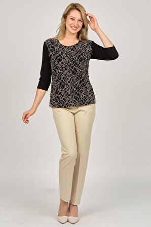 Sistas Kadın Desenli Bluz 6690302 Siyah