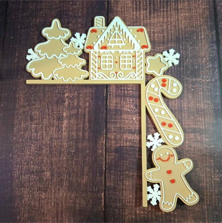 Yılbaşı Tema Kapı Köşe Süsü Gingerbread Ev & Kurabiye Adam Dekor, Noel Kapı Süsü, 3d Süsleme
