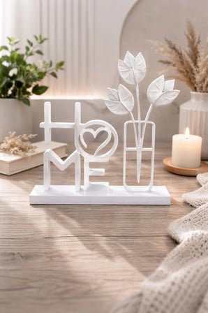 Dekoratif Home Yazılı Biblo – Modern Masa Üstü Ev Dekoru ve Hediye
