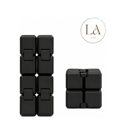 Hareketli Rahatlatıcı Küpü Infinity Cube Katlanabilir Anti Rahatlatıcı Oyuncak 3d Baskı Sonsuz Küp Siyah