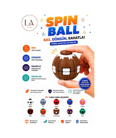 Spin Ball Rahatlatıcı Topu Fidget Oyuncak Dönen Basmalı Dikkat Ve Odak Geliştirici El Oyuncağı