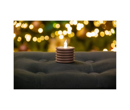 3d Mini Mumluk 3 Lü Set Dekoratif Tealight Mumluk Modern Masa & Ev Dekoru Kahverengi
