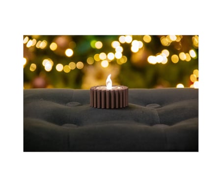 3d Mini Mumluk 3 Lü Set Dekoratif Tealight Mumluk Modern Masa & Ev Dekoru Kahverengi