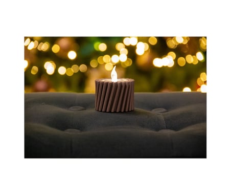 3d Mini Mumluk 3 Lü Set Dekoratif Tealight Mumluk Modern Masa & Ev Dekoru Kahverengi
