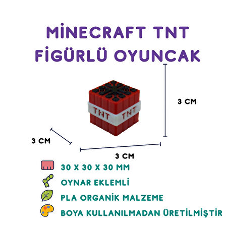 Minecraft Bomba Figür - Minecraft Temalı 3D Mini Oyuncak