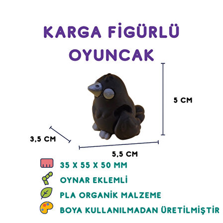 Karga Figür - 3D Kuş Temalı Mini Oyuncak