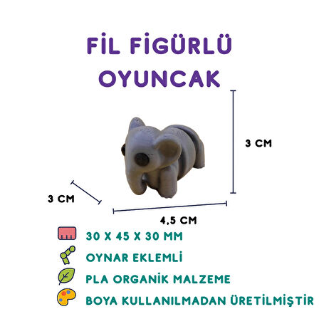 Fil Figür - 3D Sevimli Hayvan Oyuncak