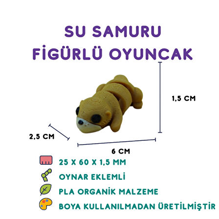 Su Samuru Figür - 3D Doğa Temalı Mini Hayvan