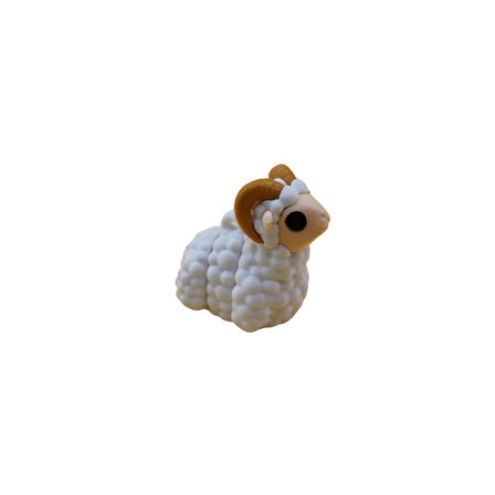 Beyaz Koç Figür - 3D Mini Koç Oyuncak