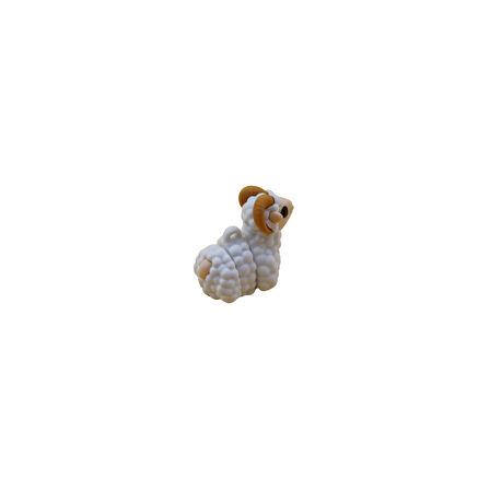 Beyaz Koç Figür - 3D Mini Koç Oyuncak