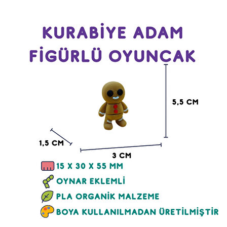 Kurabiye Adam Figür - Noel Temalı 3D Figür