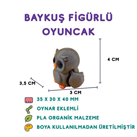 Baykuş Figür - 3D Gece Kuşu Dekoratif Oyuncak